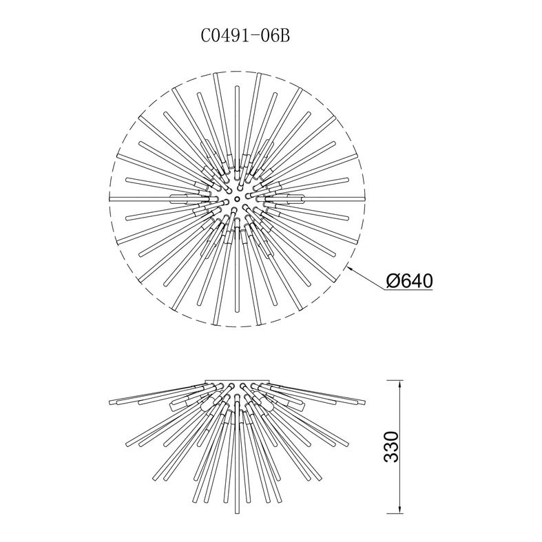 Stropné svietidlo URCHIN C0491-06B-F7DY