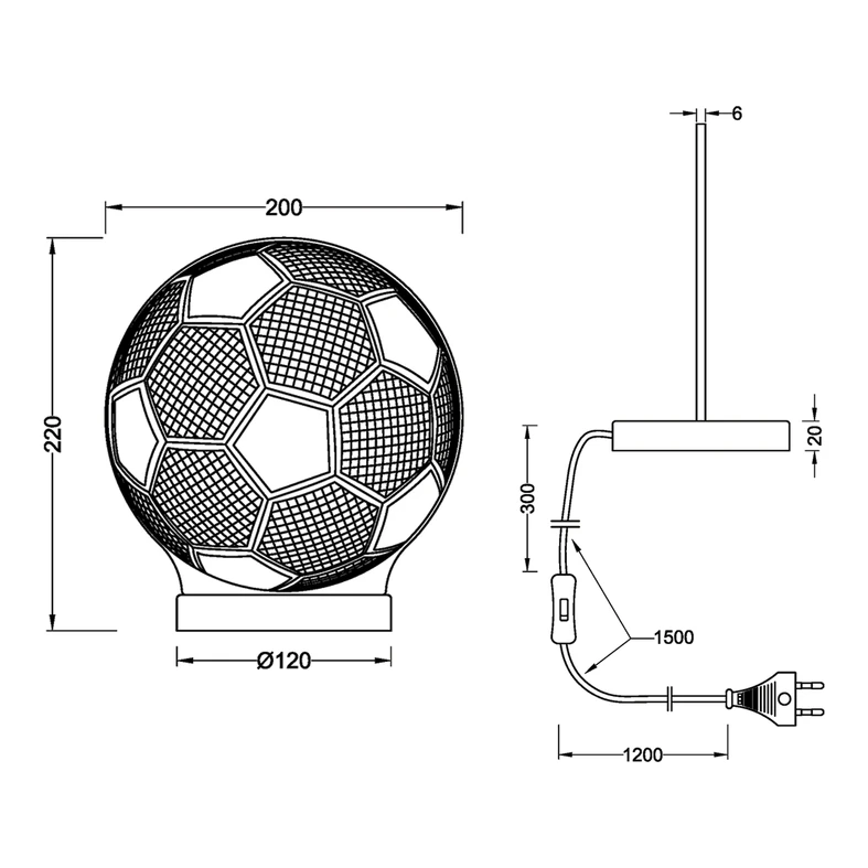 Dekoratívna lampa LED lopta BALL