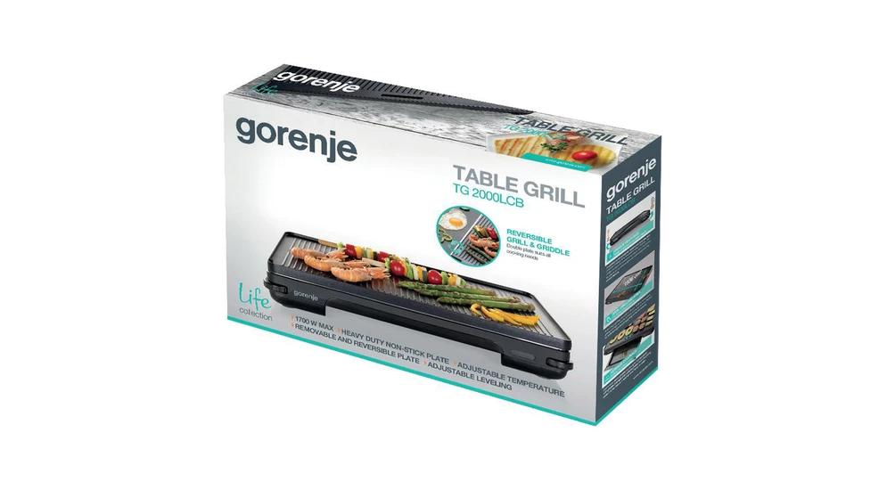 Grill stołowy TG2000LCB GORENJE o wymiarach 32x48 cm to nieodłączny towarzych przyjęć i uroczystości. Pozwoli Ci na realizację przepisów kulinarnych, które zadowolą Twoich gości. 