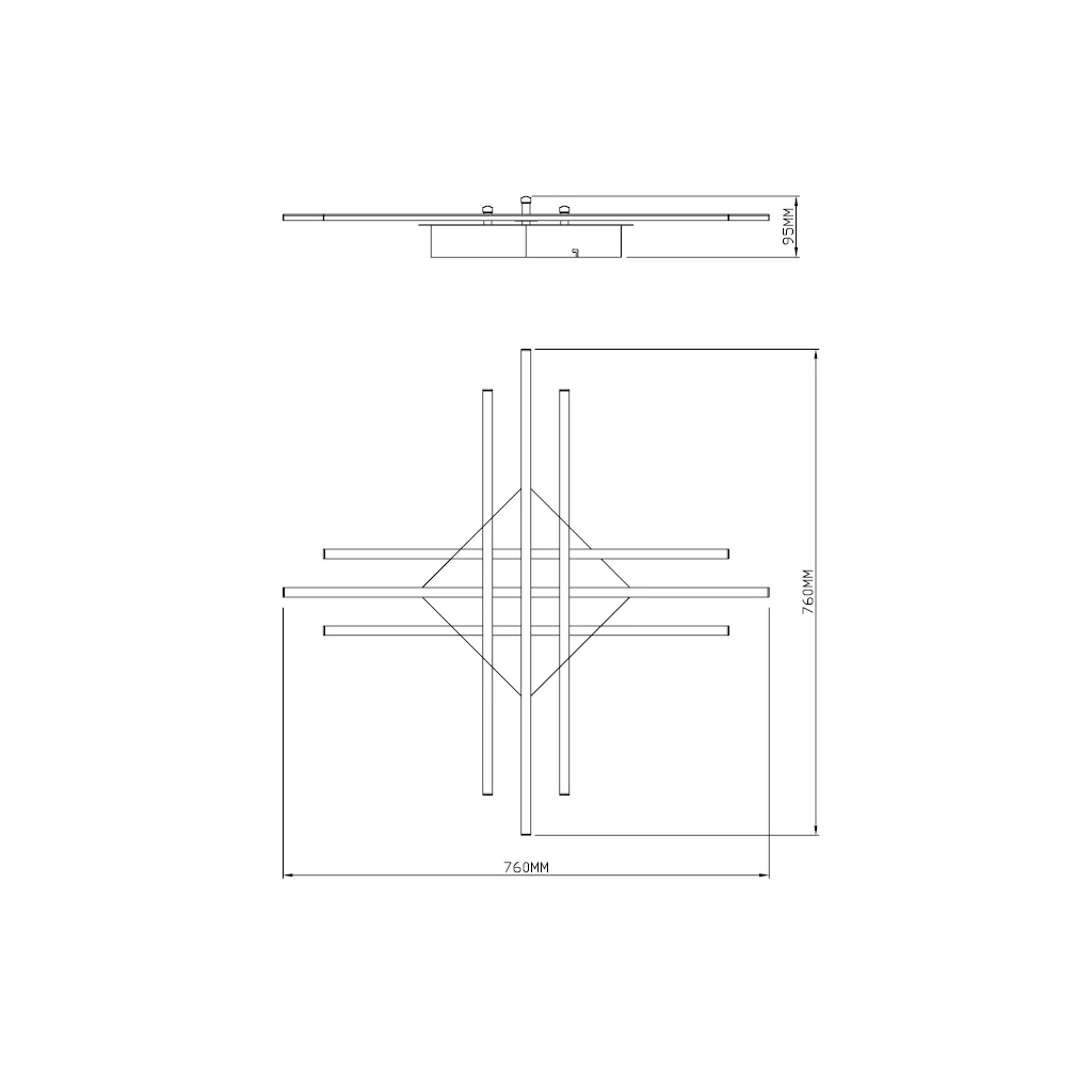 Stropné svietidlo CROSS LED PL99829-6