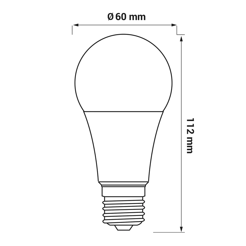 LED žiarovka E27 12W neutrálna farba ORO-ATOS-E27-A60-12W-DW