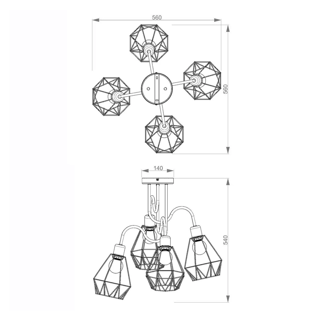 Stropná lampa BERGEN IV 310