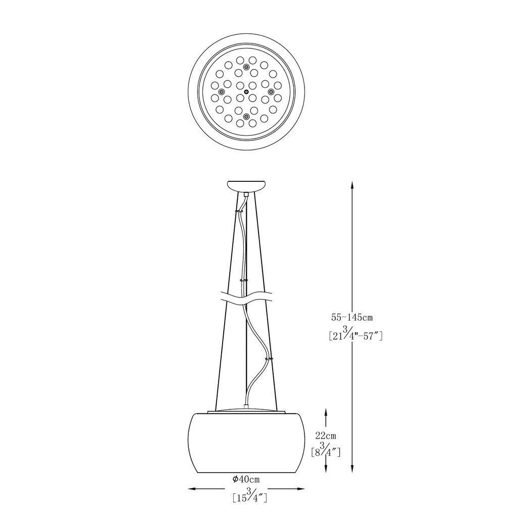 Závesné svietidlo CRYSTAL 5 40 cm