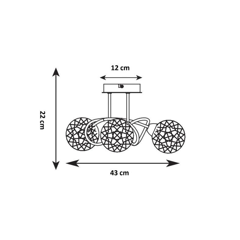 Stropná lampa CL16022-3 BRAVA