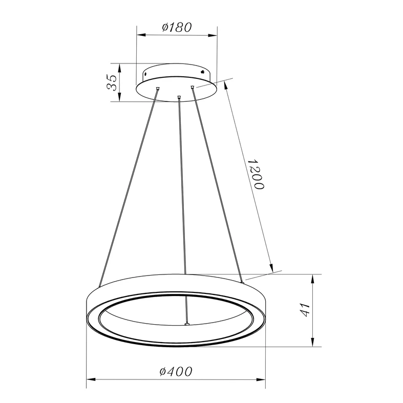 Závesná lampa LED zlatá CARLO 40 cm