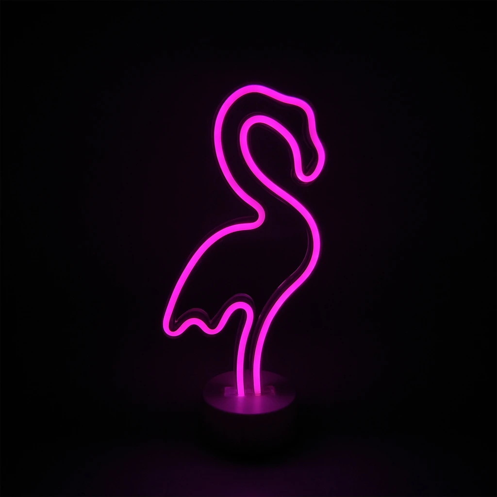 Lampa ozdobna NEON FLAMINGO będzie świetnie wyglądała w pokoju dziecięcym i młodzieżowym lub jako dekoracja na blacie biurka oraz półki.