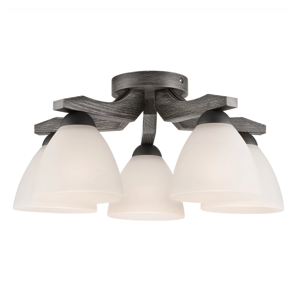 Lampa ADRIANO w modernistycznym klimacie posiada oprawę przeznaczoną dla 5 żarówek typu E27 o mocy maksymalnej 60W.