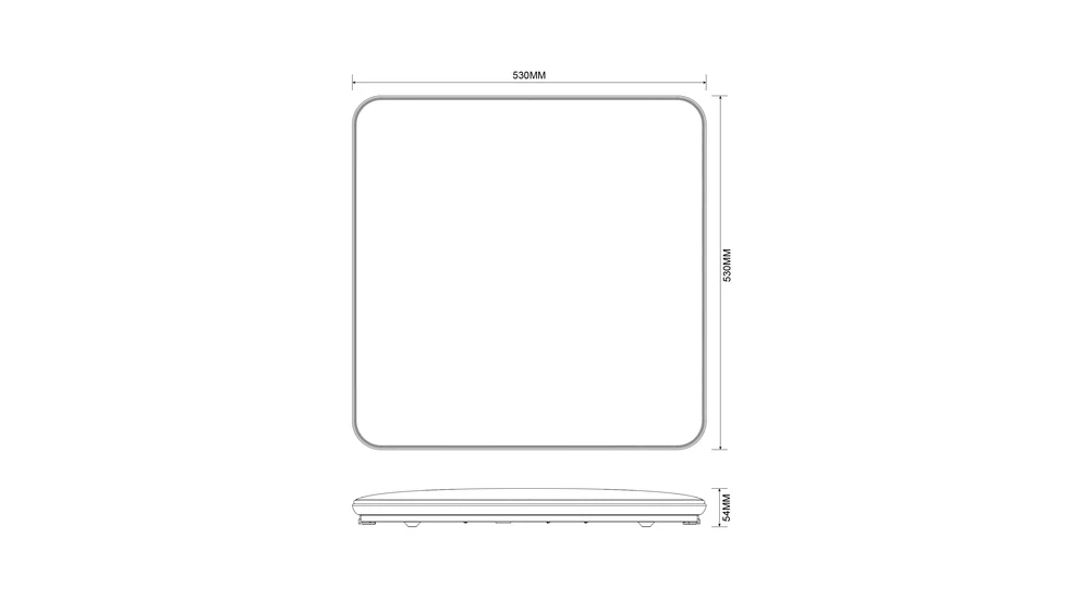 Plafon kwadratowy LED 50W złoty OMAR 53 cm - wymiary.