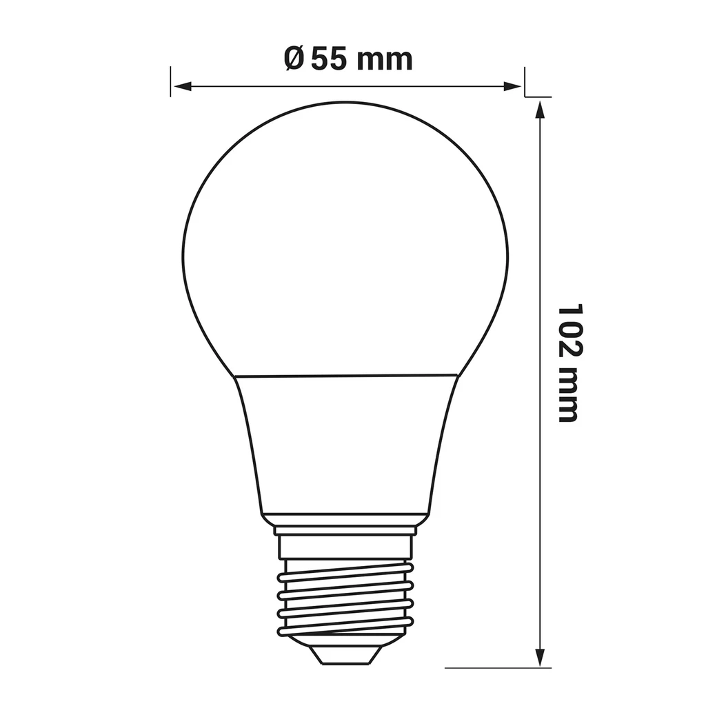 LED žiarovka E27 5W neutrálna farba ORO-ATOS-E27-A55-5W-DW