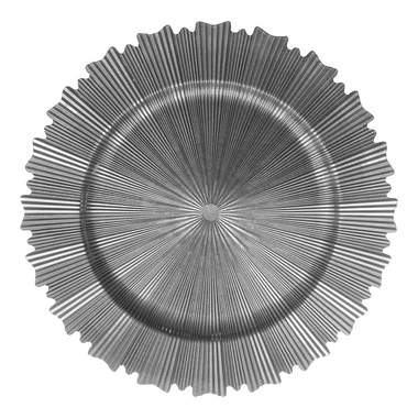 Dekoratívny tanier podtanier metalická sivá 33 cm