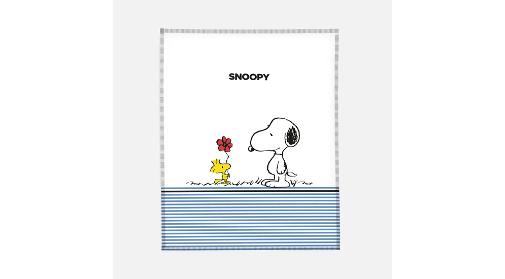 Koc dla dziecka z polaru z grafiką pieska snoopy