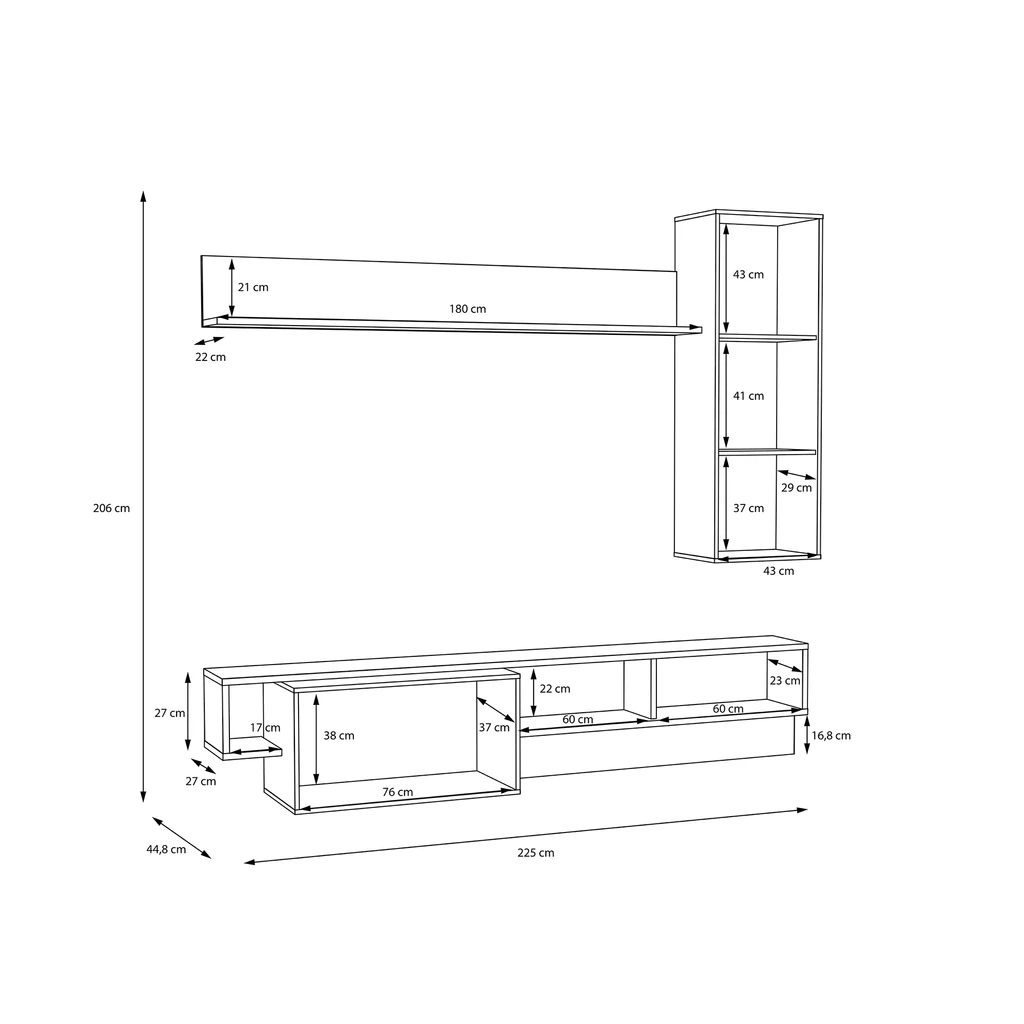 Obývacia stena 225 cm ARGYMIR