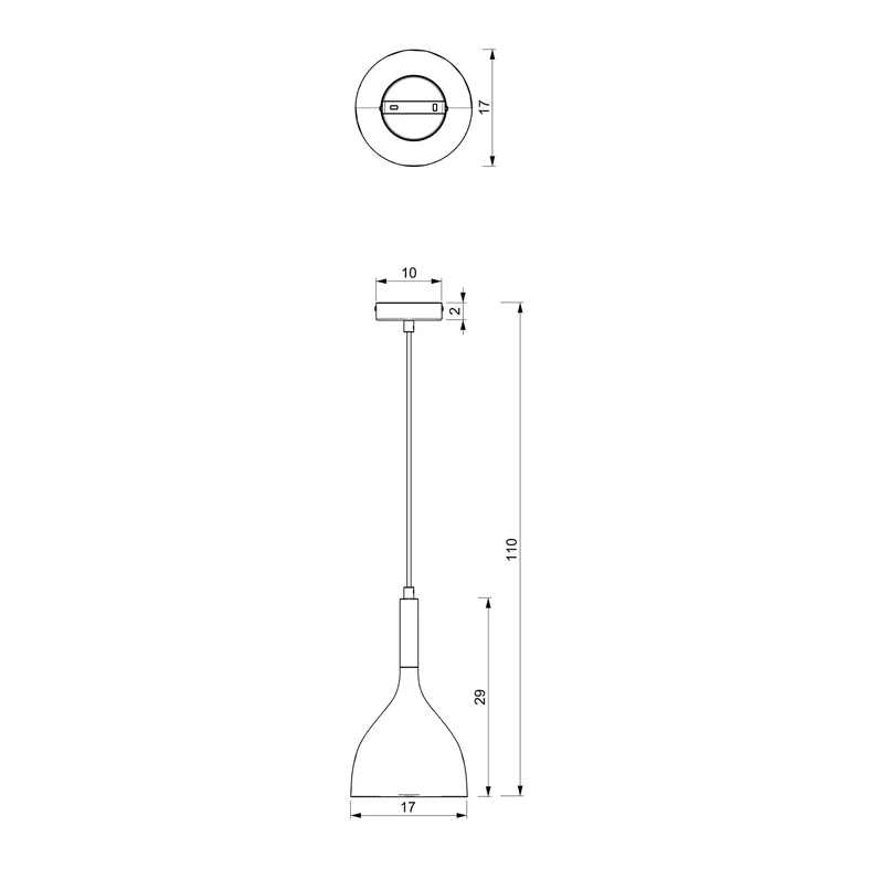 Závesná lampa kalich čierno-zlatá NOAK I