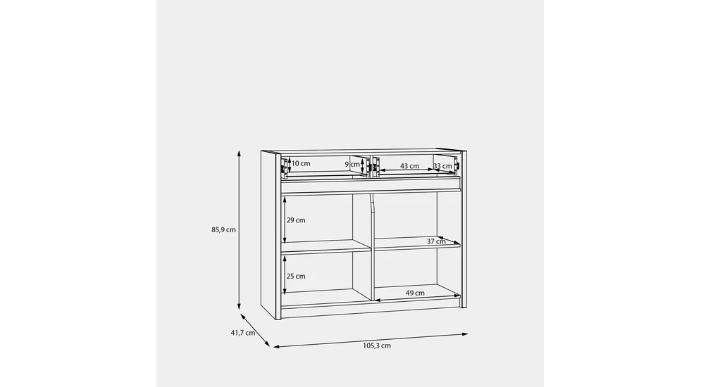 Komoda OAK SQUERE s osvetlením 105,3 cm