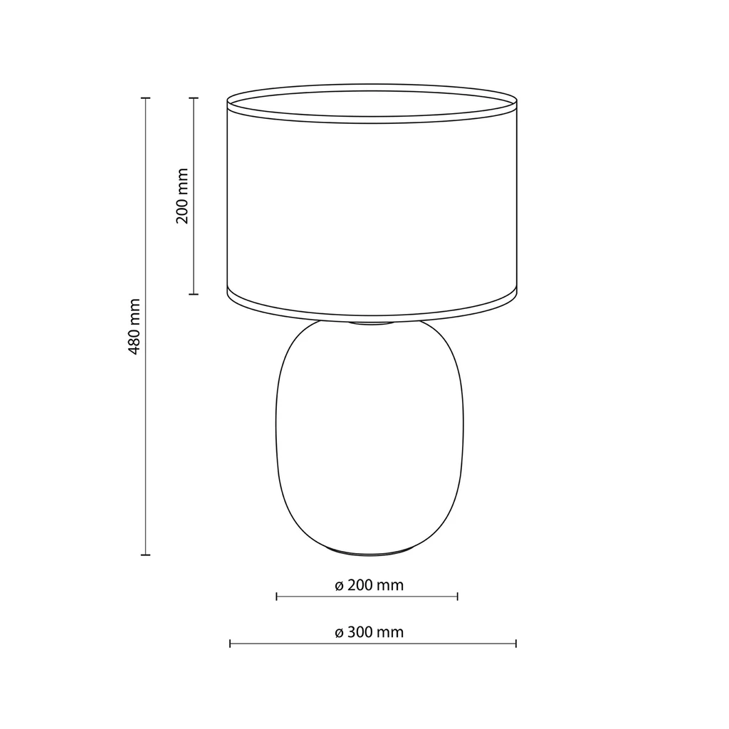 Lampa stołowa abażur czarny MELODY - wymiary.