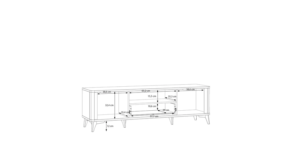 TV stolík s osvetlením FORREST HILLS 160,4 cm