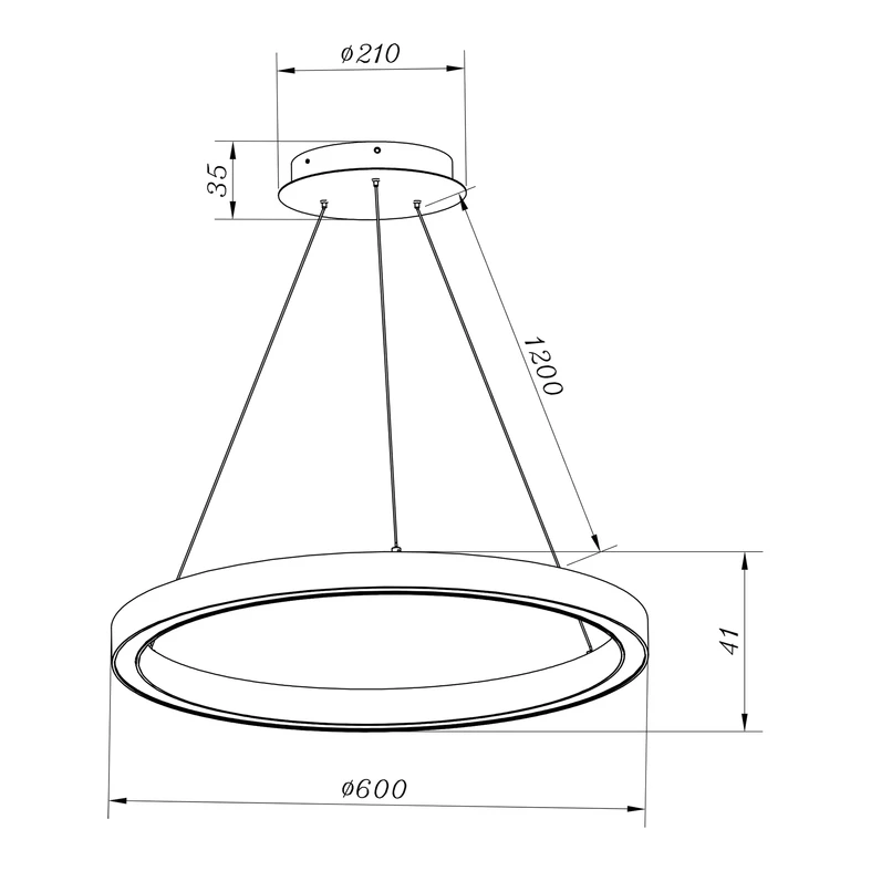 Závesná lampa LED zlatá CARLO 60 cm