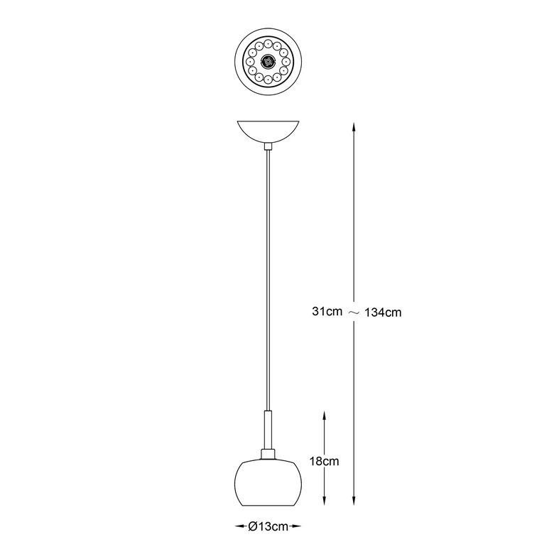 Lampa CRYSTAL o złotym wykończeniu zadba o styl i odpowiednią prezencję Twojego mieszkania.