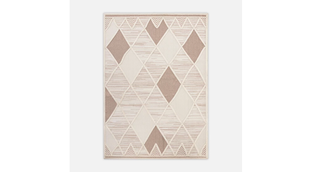 Dywan geometryczny beżowy MADERA 160x230 cm do salonu lub sypialni.