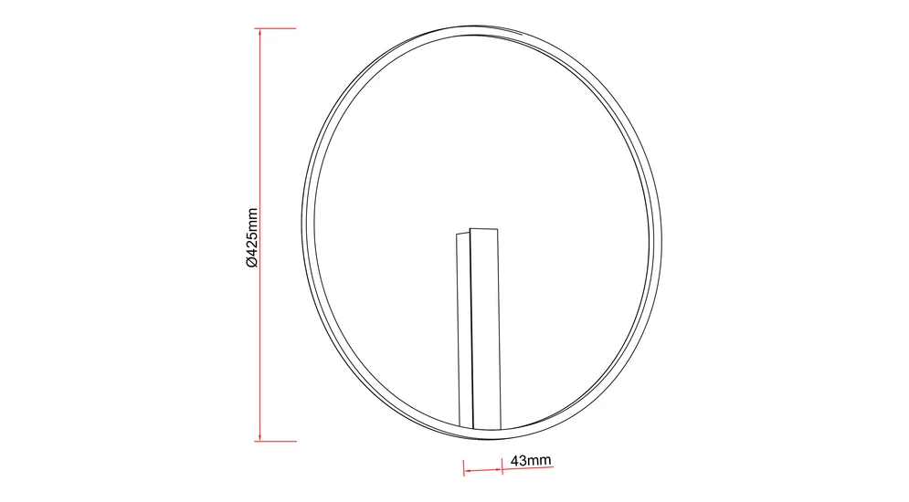 Lampa sufitowa LED czarna CORIT 42,5 cm - wymiary.