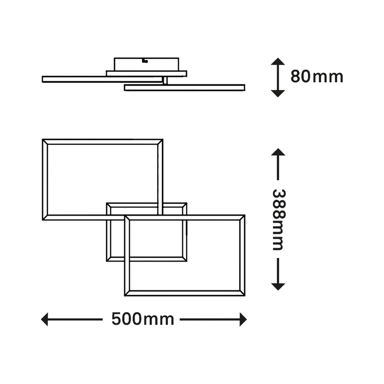 Stropná lampa otočná s diaľkovým ovládaním CCT LED FRAME 50 cm