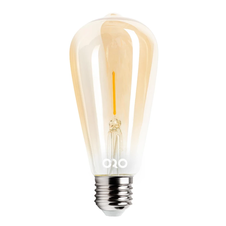 Dekoratívna retro LED žiarovka E27 1,3W teplá farba ORO-E27-ST64-FL-AMBER-1,3W-WW