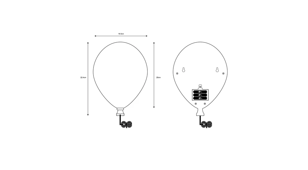 Kinkiet na baterie BALLOON - wymiary.