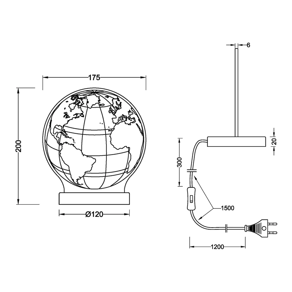 LED guľôčková dekoratívna lampa GLOBE