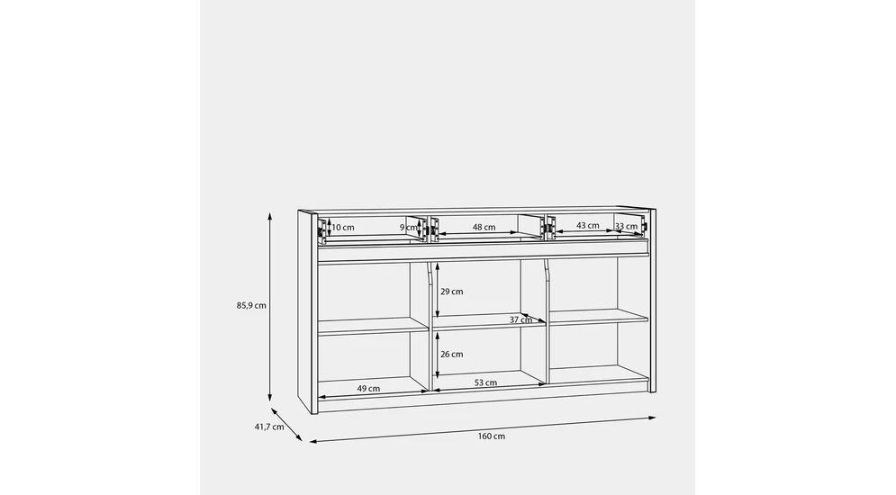 Komoda OAK SQUERE s osvetlením 160 cm