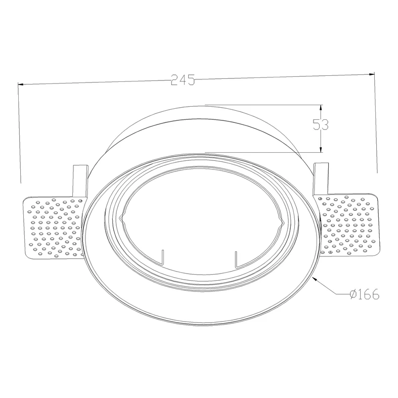 Zapustené bodové svietidlo biele ONEON s priemerom 16,6 cm