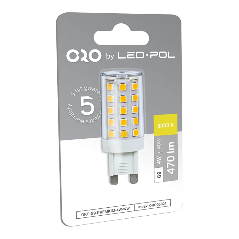 Žiarovka LED G9 4W teplá farba ORO-G9-PREMIUM-4W-WW