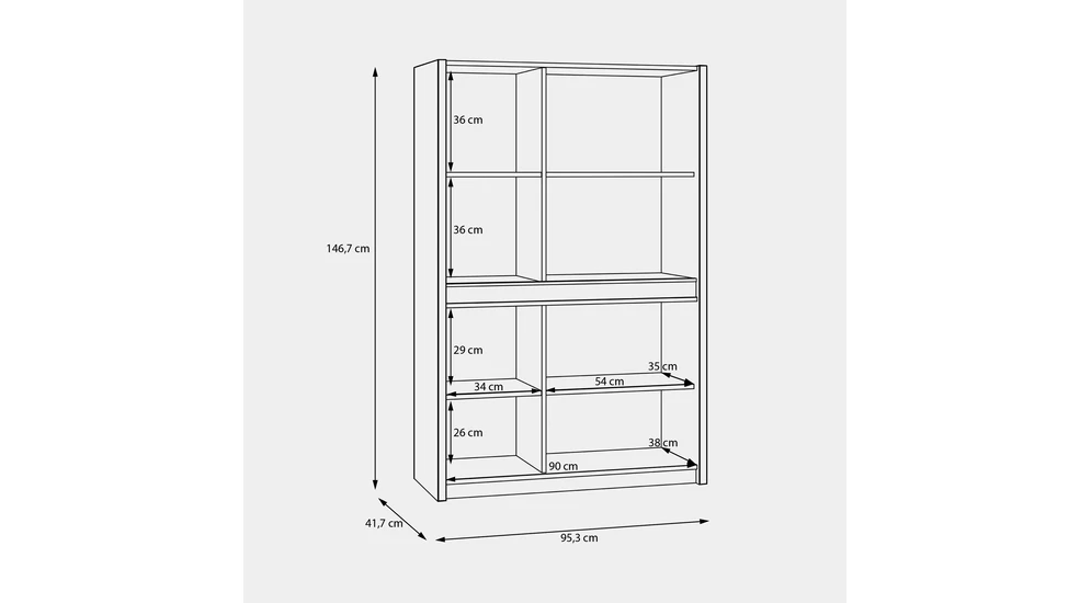 Komoda s osvetlením OAK SQUERE 95,3 cm