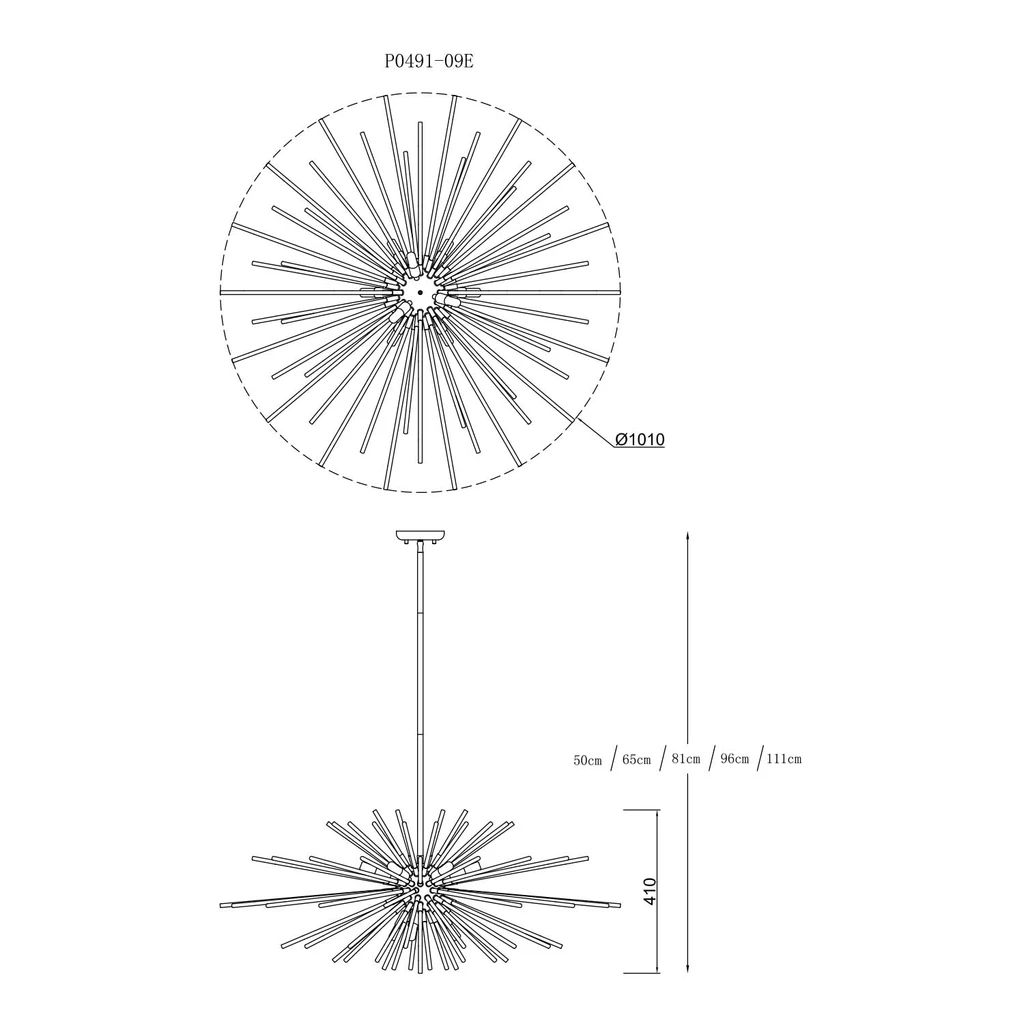 Závesné svietidlo URCHIN P0491-09E-F7DY