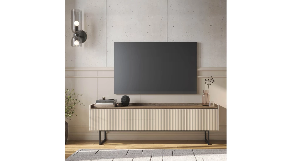 TV stolík ryhovaný s osvetlením LAGO 192 cm