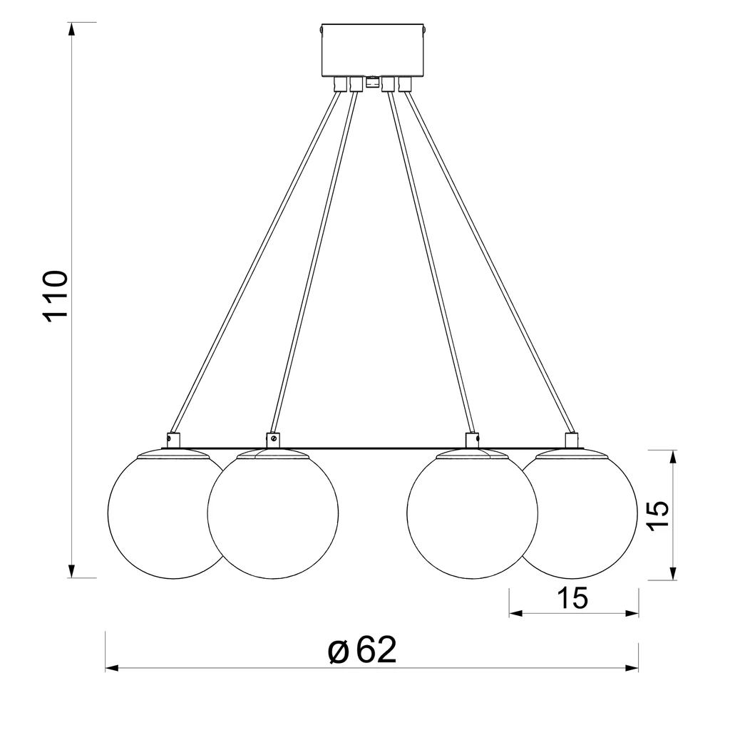 Lampa wisząca czarno-złota BALLO VI.