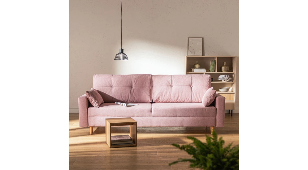 Sofa rozkładana różowa MOZI