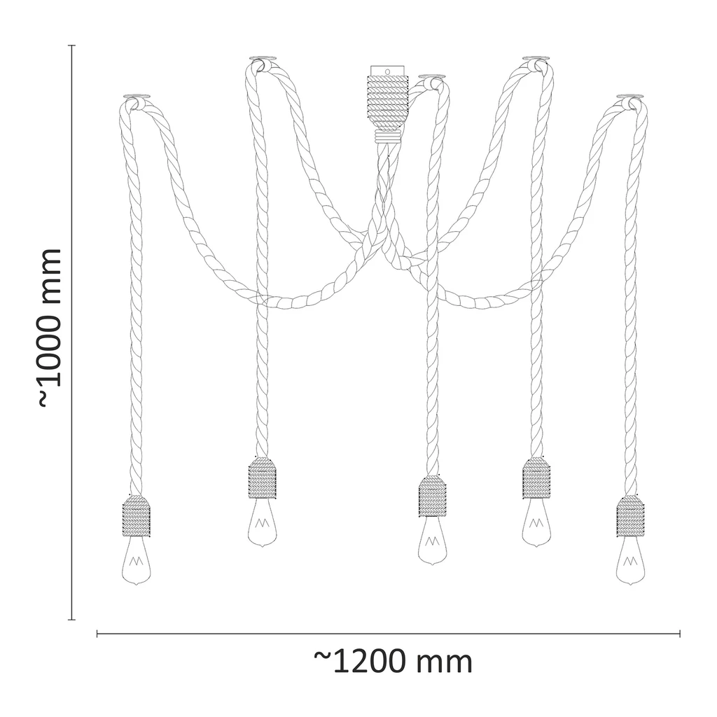 Visiaca lampa pavúk ROPE