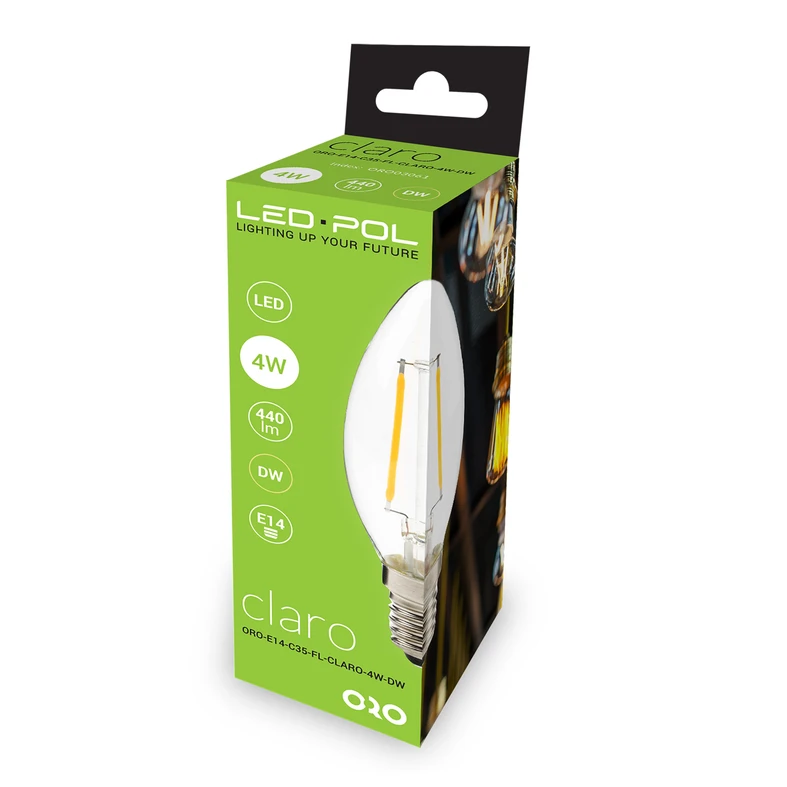 Žiarovka LED E14 4W neutrálna farba ORO-E14-C35-FL-CLARO-4W