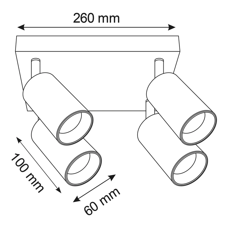 Stropná lampa 4-bodová bielo-zlatá MARIBEL IV