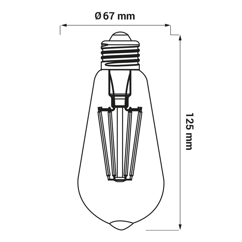 Dekoratívna retro LED žiarovka E27 8W teplá farba ORO-E27-ST64-FL-CLARO-8W-WW