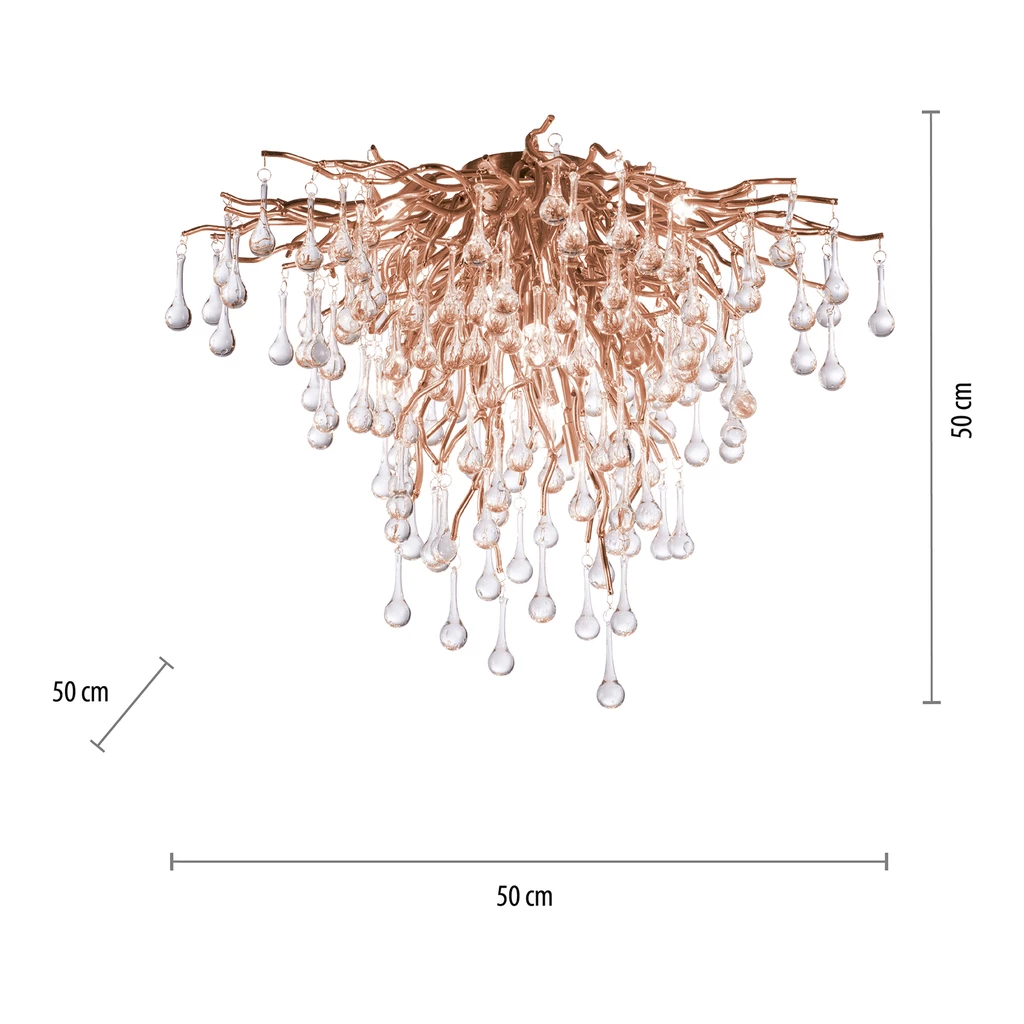 Stropné svietidlo ICICLE medená 50x50 cm