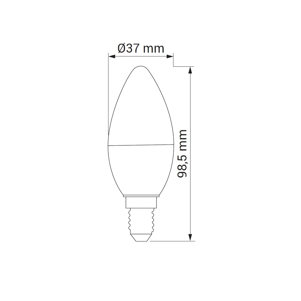 LED žiarovka E14 5W studená biela ORO-E14-C37-TOTO-5W-CW