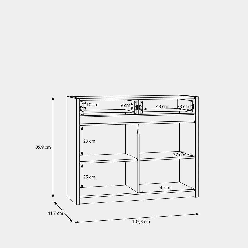 Komoda OAK SQUERE s osvetlením 105,3 cm