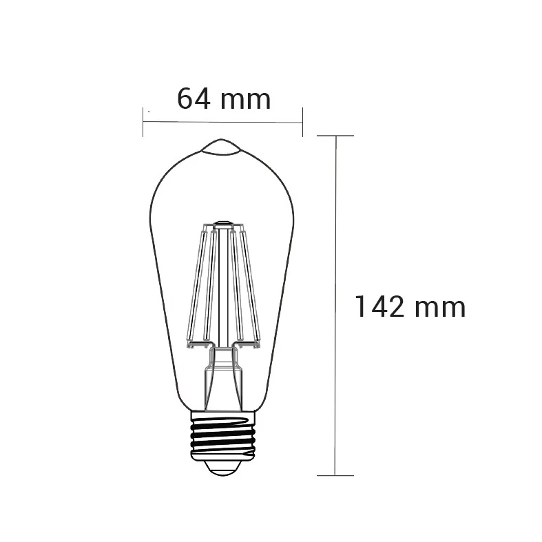 Dekoratívna retro LED žiarovka E27 4W teplá farba ORO-E27-ST64-FL-AMBER-4W