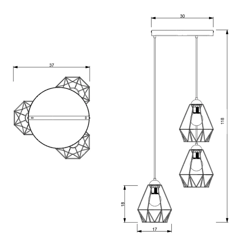 Závesná lampa BERGEN III 606