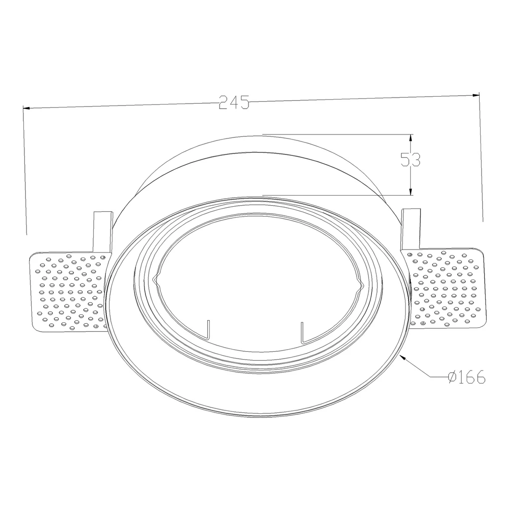 Zapustené bodové svietidlo biele ONEON s priemerom 16,6 cm