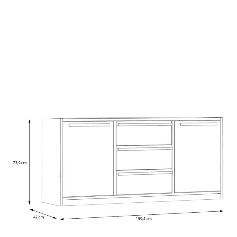 Komoda S-ROOM so zásuvkami