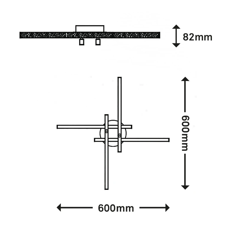 Stropná lampa LED trblietavá chróm REY 60 cm