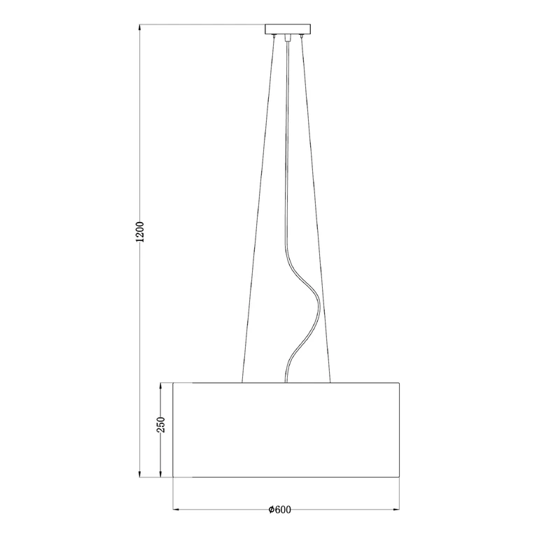 Závesné svietidlo biele CAFE 60 cm