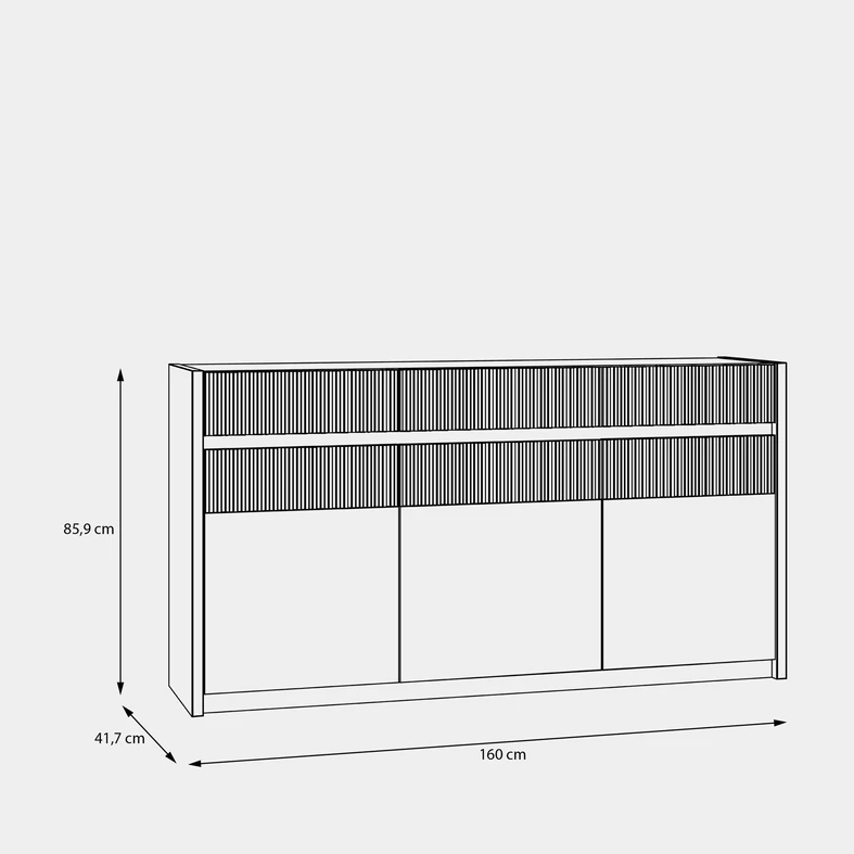 Komoda OAK SQUERE s osvetlením 160 cm